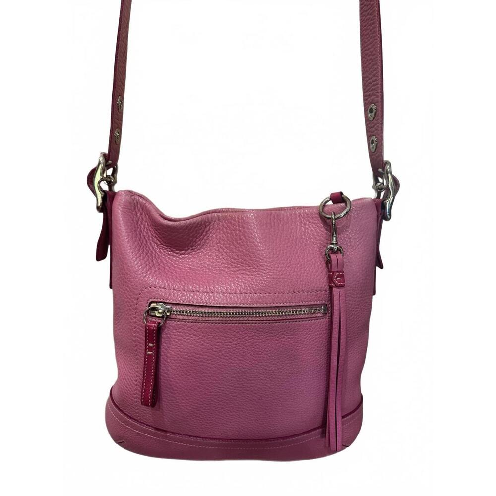 Pink Leather Coach Crossbody Handbag